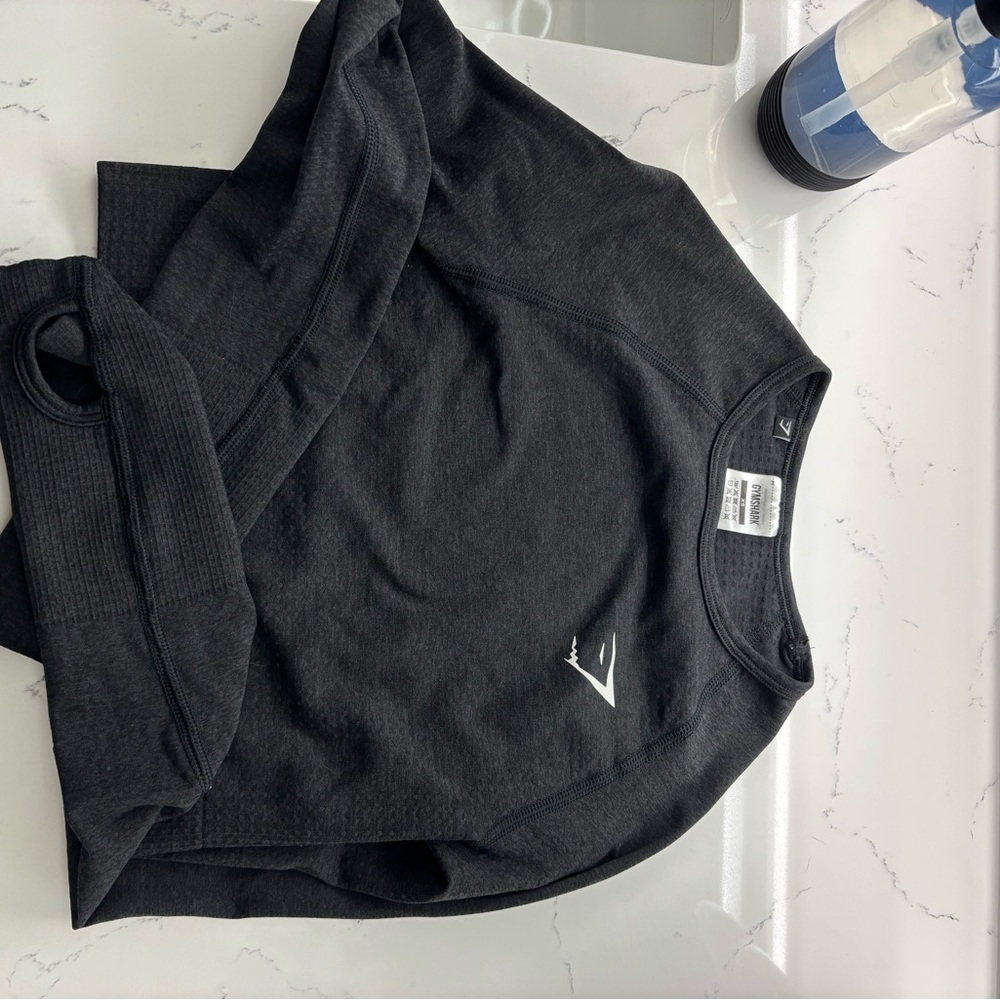 Gymshark Black Crop Skin Tight Shirt